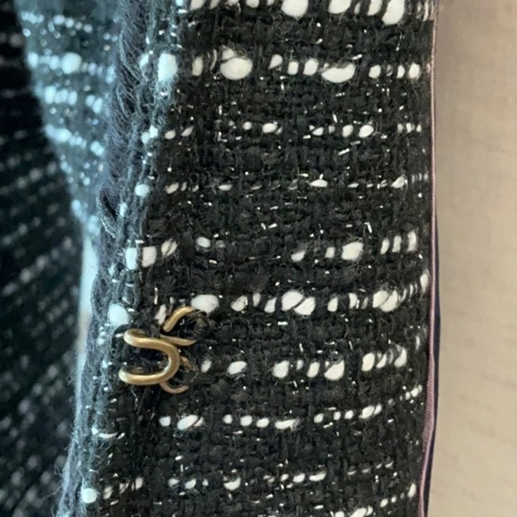 NWT J. Crew Tweed Lurex Lady Day Coat Braided Trim in Black and White Size 6 - Picture 10 of 15